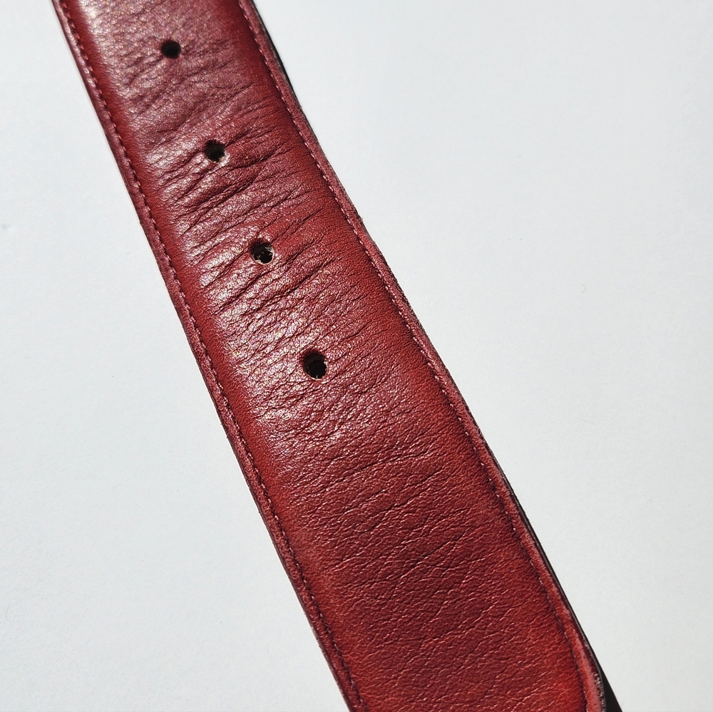 Coach Red Leather Belt with Gold Buckle - Picture 3 of 8